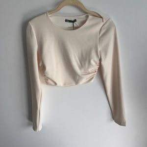 Zara crop top in oyster white XS (matching skirt available separately)